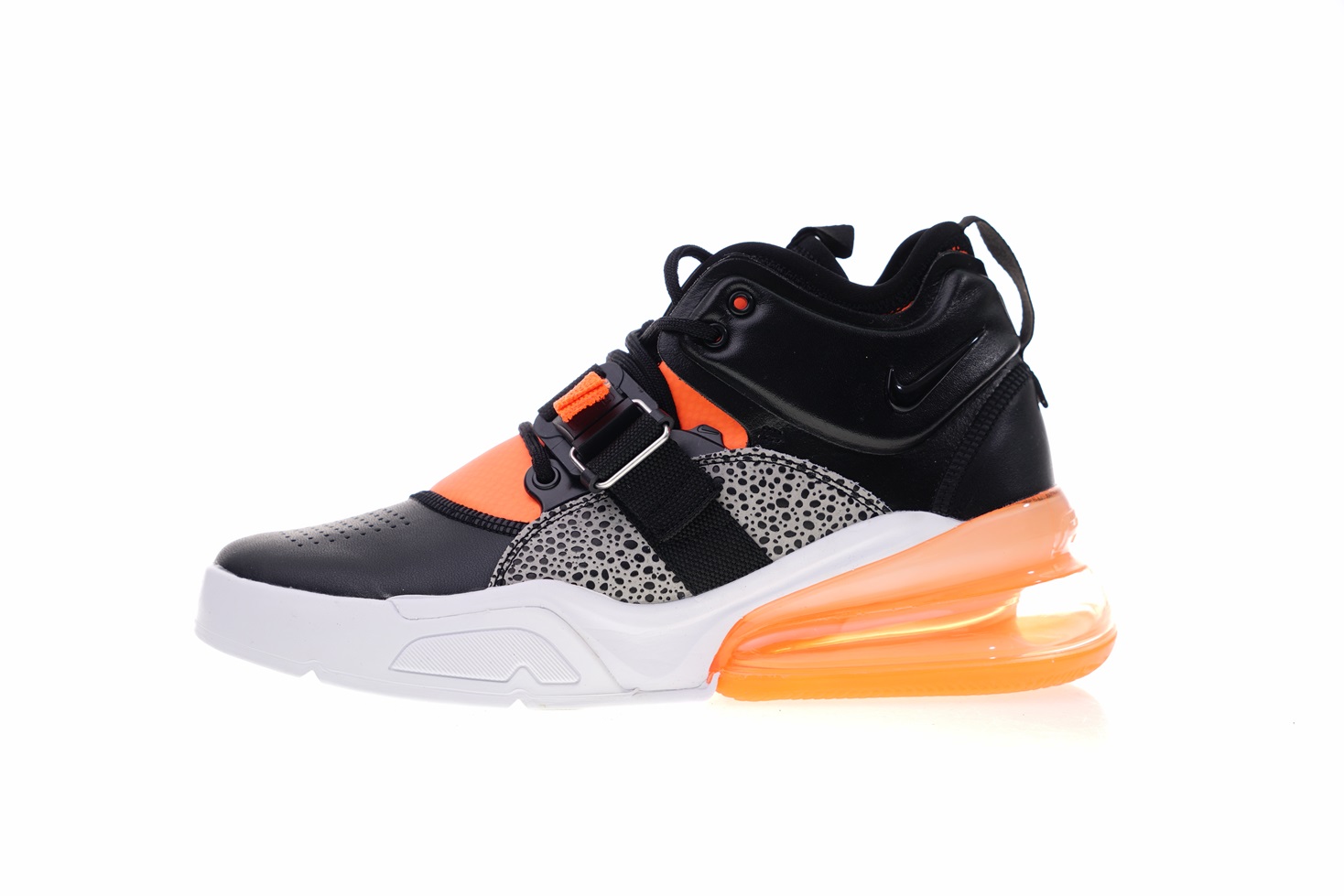 2018 Men Nike Air Force 270 Mid Cement Black Orange White